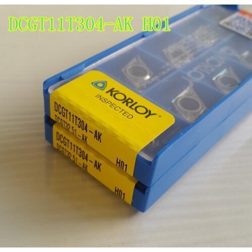 100PCS KORLOY DCGT11T304-AK H01 Cemented carbide inserts CNC blade lathe Processing of aluminum