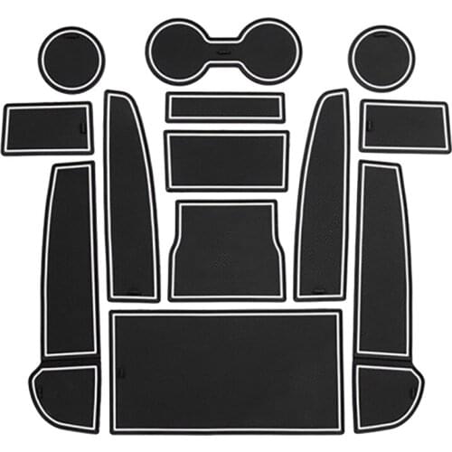 13Pcs/Set Smabee Gate Slot Cup Pad Car Mat Anti Slip for Tesla Model 3 2017-2021 Car Interior Accessories