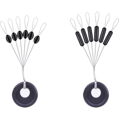 20 sets Group 120Pcs Fishing Float Black Rubber Space Bean Stopper Line Stops Basic