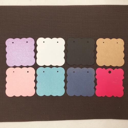 200pcs 5*5cm Colorful Blank Kraft Paper Ear Studs Card Hang Tag Jewelry Display Earring Favor Marking Garment Prices Label Tags