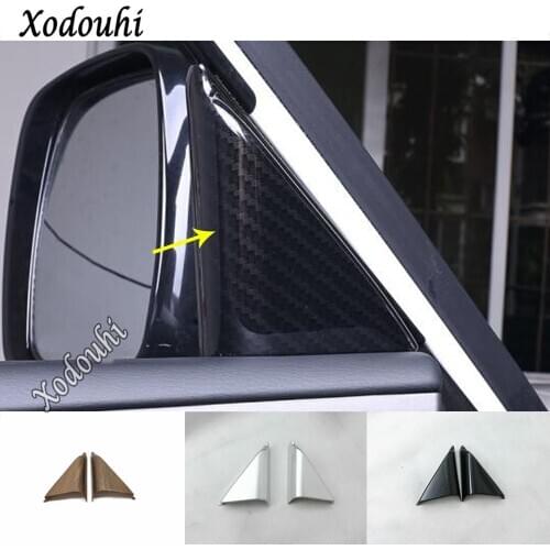 For Nissan Patrol 2017 2018 2019 2020 Car Sticker Body Grain A Column Audio Speak Window Windshield Side Triangle 2pcs