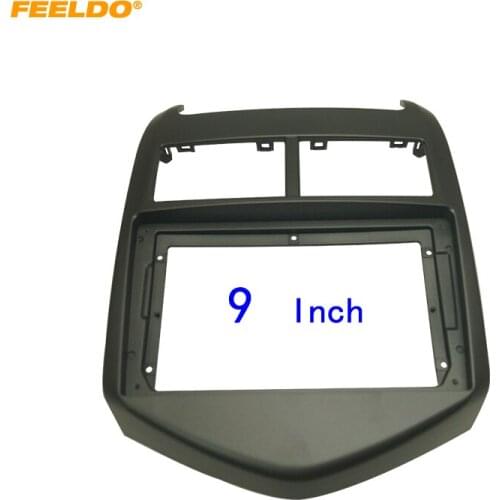 FEELDO Car 2Din Audio Face Plate Fascia Frame For Chevrolet AVEO/Sonic 11-13 9" Big Screen DVD Player Stereo Panel Dash Mount