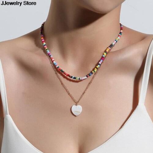 Bohemian Womens Multicolor Beads Handmade Love Necklaces Jewelry Gift