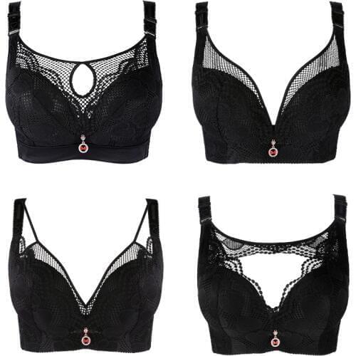 Fat mm cup bra Close up without steel ring Ventilation Thin section Big size bra plus size women lace bra big size bra