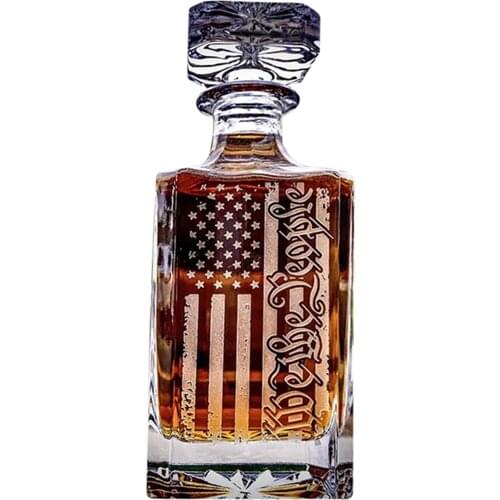 Whiskey Decanter with American Flag Design/450ml Display Bottle/Aromatherapy Bottle/Glass Bottle for Multi-Purpose MUMR999