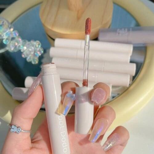 1PC Lip Mud Summer Round Tube Matte Mirror Color Lip Glaze Glass For Students Water Nutritious Light Student Toot Lip Gloss