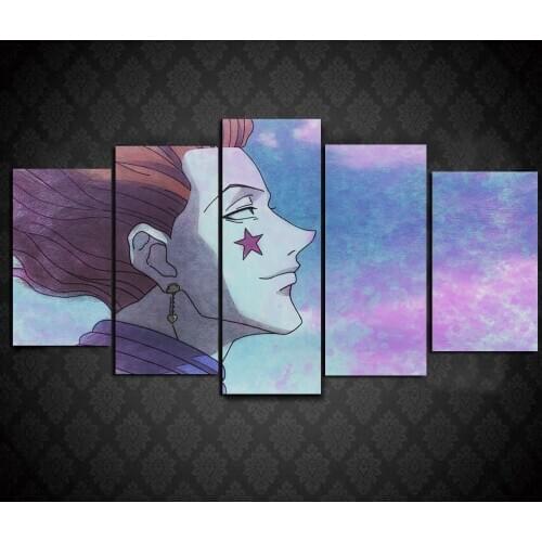 HXH Hunter X Hunter Anime Poster Digital Silk Cloth Art Print 5Pcs,No Frame