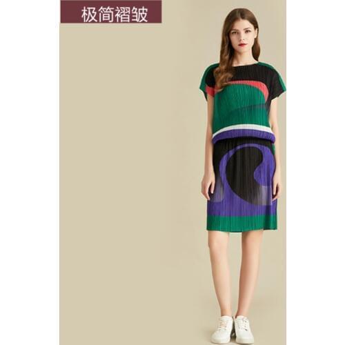 HOT SELLINGFold in fashionable dress o-neck short sleeve the print fold belt dress IN STOCK
