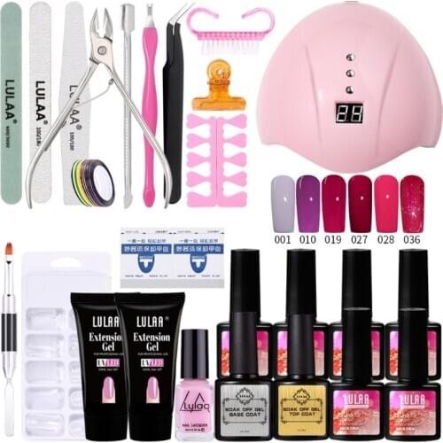 Nail set 36W UV LED LAMP for Manicure Gel nail polish Set Kit Gel Varnish Manicure Sets Nail Art Tools G99E