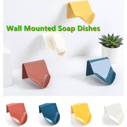 High Quality Seamless Wall-Mounted Soap Holder With Drainage Storage Travel Soap Container Bathroom Storage Bathroom Accessorie