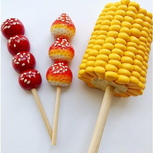 New Beijing Sesame Strawberry Candied Haws Corn 3D Fridge Magnets Tourism Souvenirs Refrigerator Magnetic Stickers Gift