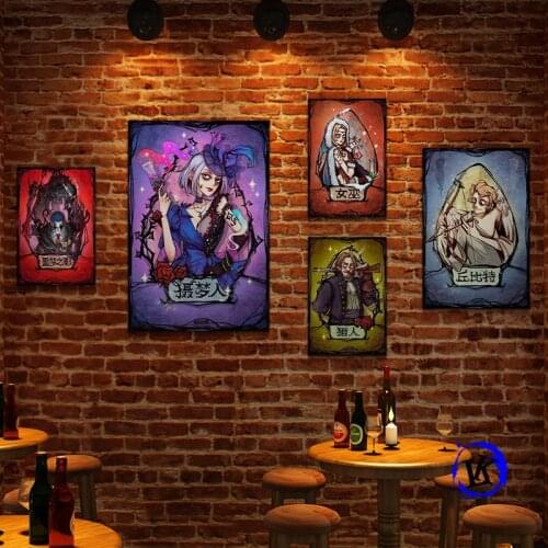 Werewolf Killing Poster Cartoon Wall Painting Game Theme Pavilion Mural Party Club Dormitory Board Game Decoration Painting