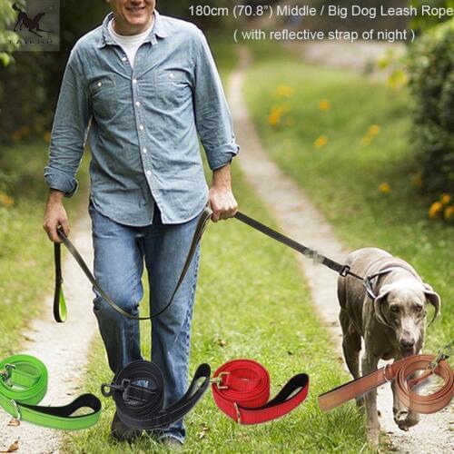 [TAILUP] Big Dog Leashes Rope 180cm Double Layer Nylon Solid Dog Vest Leashes Collar Lead Rope for Strong Dog Middle Dog CL107