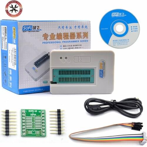 Professional High Speed USB Programmer SOFI SP8-A EEPROM BIOS FLASH ISP 40 Pins Adapter 24 25 93 for Over 4000 IC Chips