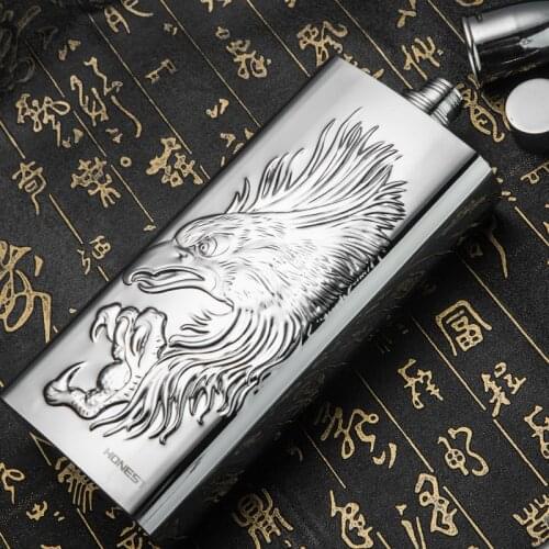 Relief Eagle Food Grade 304 Stainless Steel Hip Flask 17 OZ 500ml Alcohol Whiskey Alcohol Pocket Flask Set with Gift Box