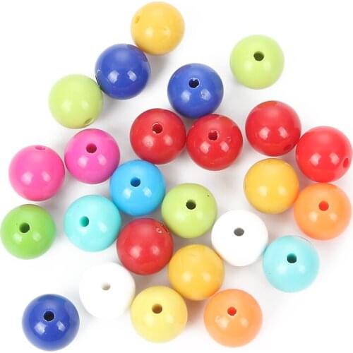 6/8/10/12mm Mixed Round Acrylic Beads Charm Loose Spacer Beads For Jewelry Making DIY Needlework Bracelet Accessories