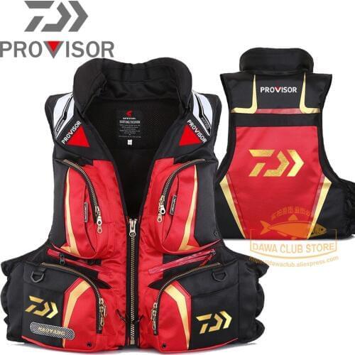 DAIWA Caution Reflected Light Life Vest Fishing Life Jacket DAWA High Buoyancy Sea Life Jacket 120 Kg Multi-pocket Life Jacket