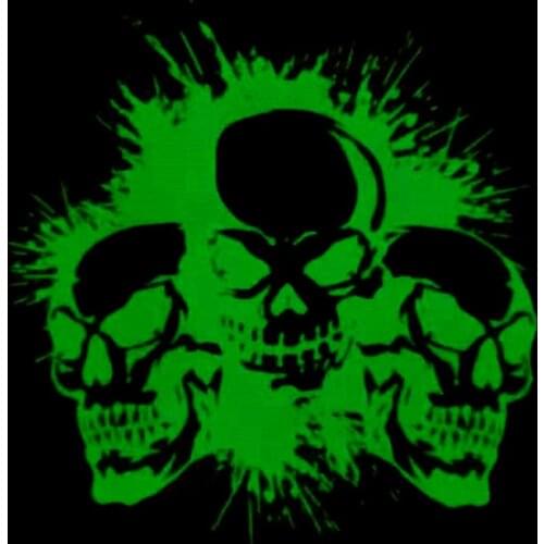 Patches Noctilucent Skullhead Stickers for Clothes Thermal Transfer Printing Pattern DIY Decoration Fashion Style Luminous Patch