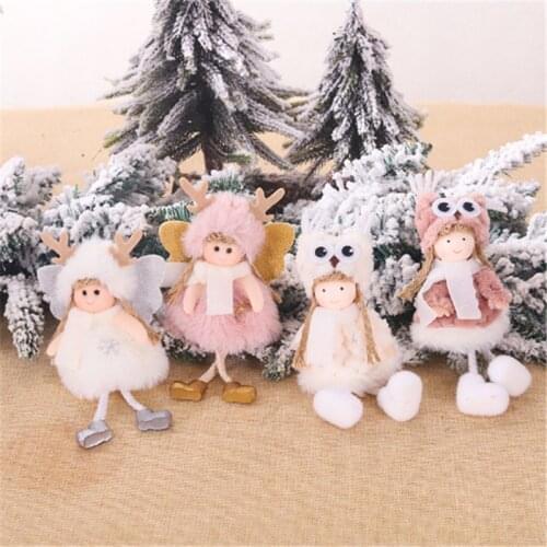 Christmas Tree Ornaments Pendant Angel Antlers Doll Christmas Decorations for Home Navidad Christmas Gift 2021 New Year Natale