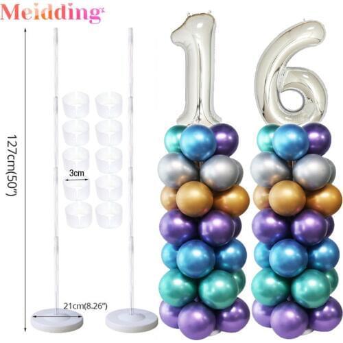 Adult Birthday Party Air Balls Balloon Stick Number Balloons Column Stand Wedding Table Ballon Decoration Ballon Accessories