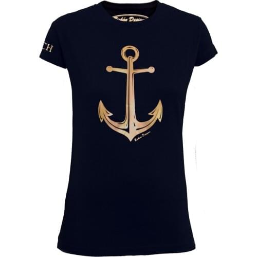Bichon Designs T-shirt women short sleeve, Casual nautical anchor women and girl