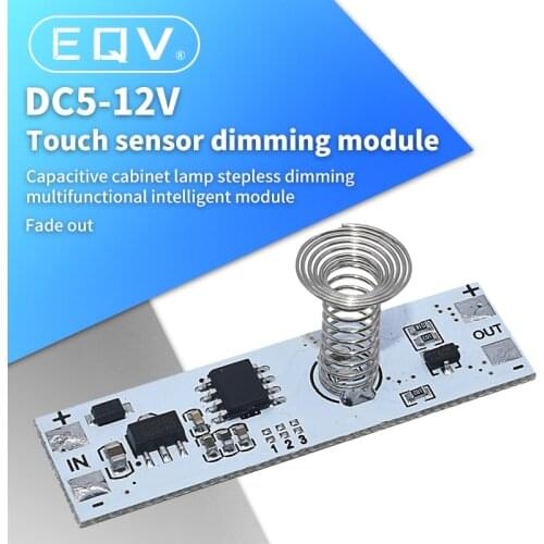 DC 12V Capacitive Touch Sensor Switch Coil Spring Switch LED Dimmer Control Switch 9-24V 30W 3A for Smart Home LED Light Strip