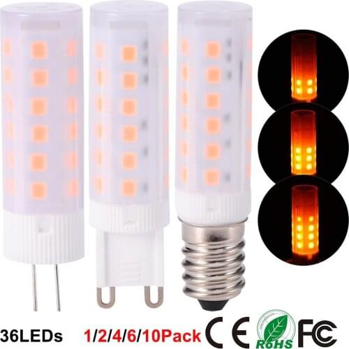 5-Pack G4/G9/E14 LED Flame Effect Light Bulb AC100-265V 220 Lumen Flame Light Bulbs - Fire Light Bulb- Flickr LED Flaming Bulb H