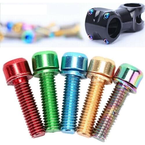 6Pcs Bicycle Stem Screw M5x18mm Headset Bolt With Washer Handlebar Bolt Plating Screw Fixed Bolts Bike Parts