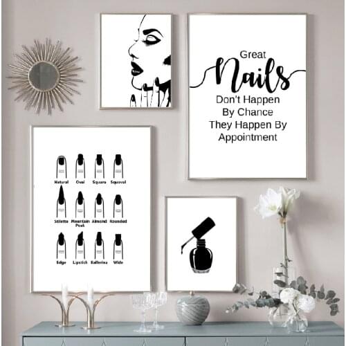 Abstract Canvas Painting Nail Beauty Salon Polish Quote Posters Modular Wall Art Pictures Salon Room Decoration