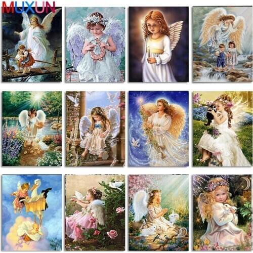 Angel Girl Picture 5D Diamond Painting Cross Stitch Religion Diamond Embroidery Landscape Wall Sticker Full Diamond Mosaic 8Ts09