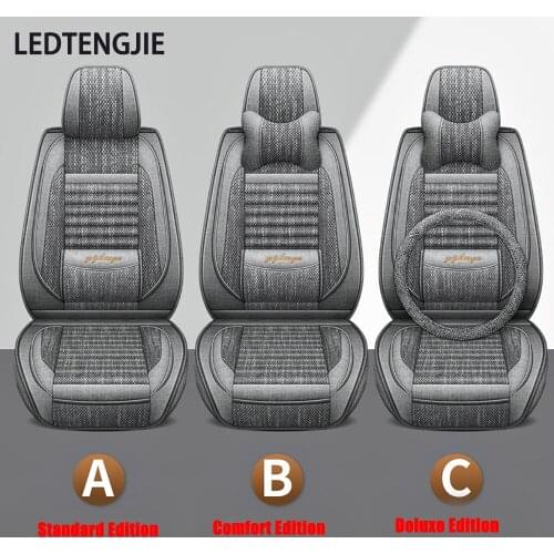 LEDTENGJIE car seat four seasons universal linen breathable all-inclusive ultra-stylish interior
