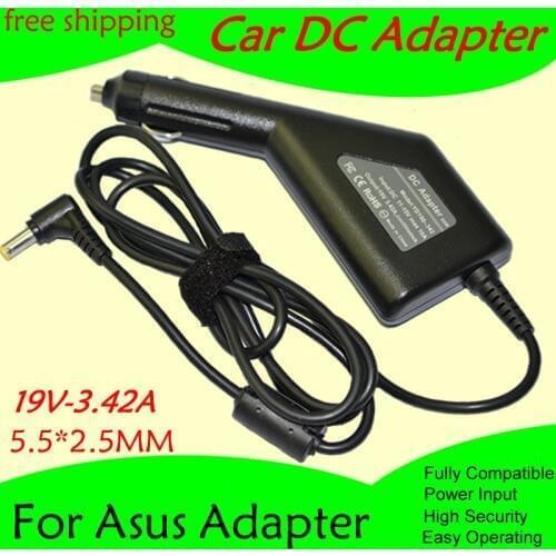 Free shipping High quality DC Power Car Adapter Charger 19V 3.42A For Laptop Asus 5.5*2.5MM 65W Input DC11-15V max 10A