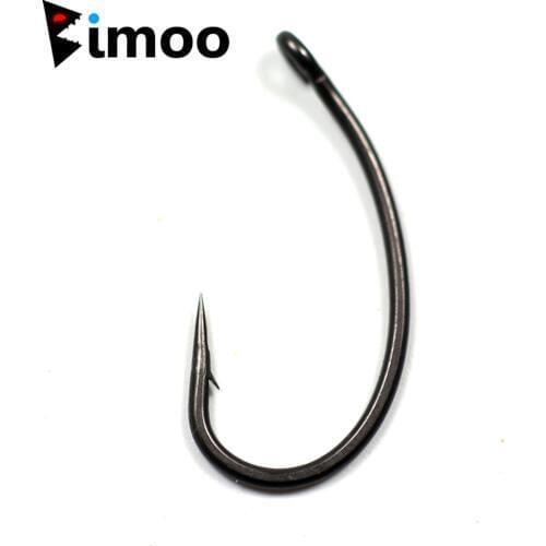 Bimoo 100pcs/pack #2 #4 #6 #8 #10 Curve Carp Fishing Hooks High Quality Matt Black Pop up Bottom Bait Carp Hook Wholesale