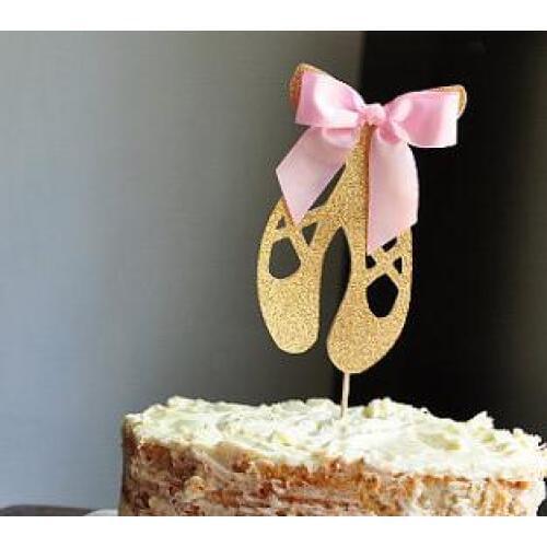Glitter Ballerina shoes Cupcake Toppers birthday rustic Wedding Bridal Shower Engagement Party food picks