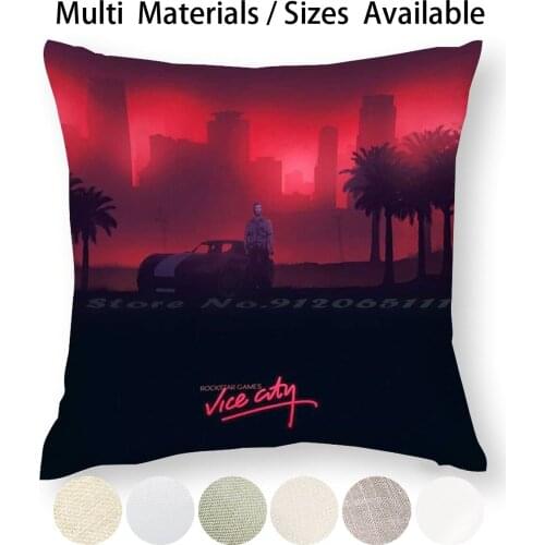 Grand Theft Auto : Vice City Pillow Case Throw Pillow Cover Cotton Linen Flax Grand Theft Auto San Andreas 80s Gaming Retro