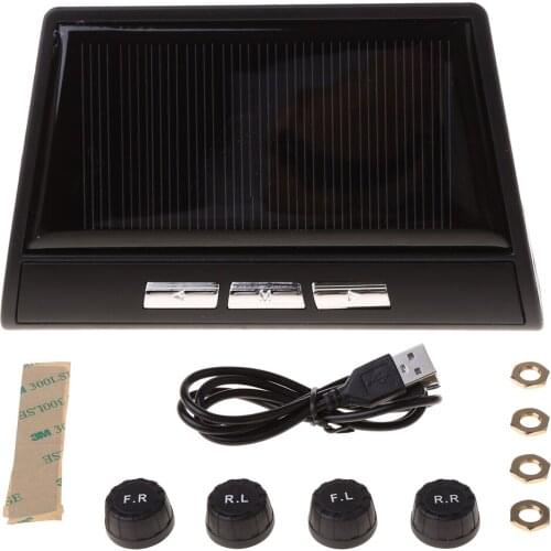 Solar Power Digital Car Tyre Pressure Monitor LCD Display Monitoring System Auto Security Alarm Pressure External Sensor