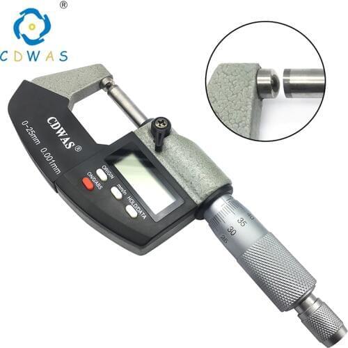 Single Round Head Digital Outside Micrometer 0-25mm 0.001mm Metric Gauge Micrometers Accurate Measuring Tool With Box