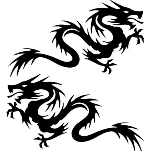 CS-1437#25*14cm Tribal dragon funny car sticker vinyl decal silver/black for auto car stickers styling