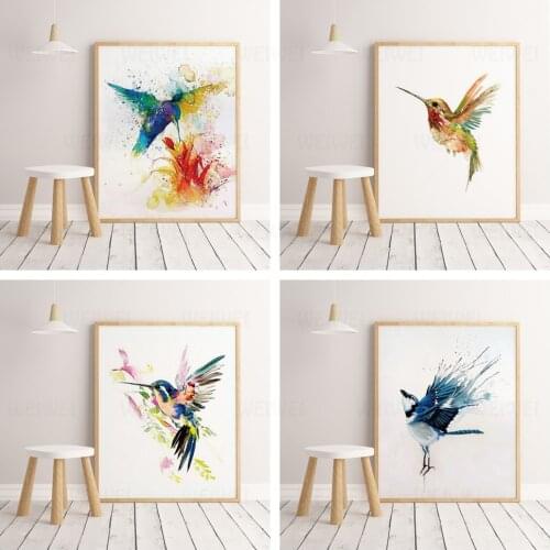 HD Color Painting Poster Bird Pattern Hight Quality Canvas Painting Hight Quality Home Decor Nursery Kids Room No Frame
