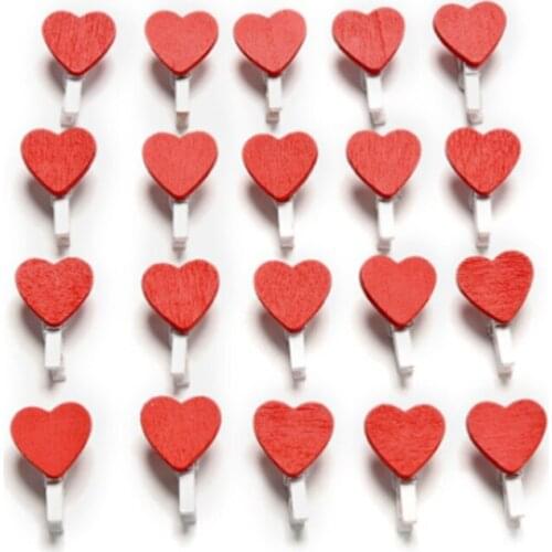 10 Pcs/Pack Mini Heart Wooden Clothespin Photo Paper Clips Peg Pin Craft Postcard Clips Home Wedding Decoration