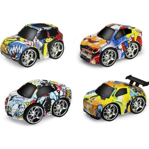 Kids Mini Alloy Graffiti Car Diecast Pull Back Vehicles Metal Racing Car Model for Educational Toy Boys Children Birthday Gifts