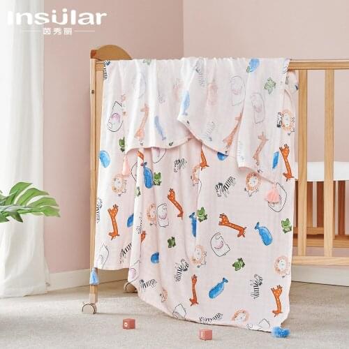 Double Layer Bamboo Cotton Gauze Baby Blanket Newborn Swaddling Towel Bath Towel