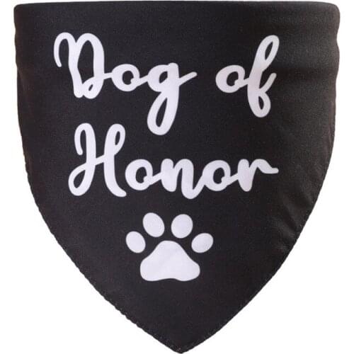 Pet Cat And Dog Double-layer Wedding Season Party Decoration Saliva Towel Black And White Honor Pattern Accessories