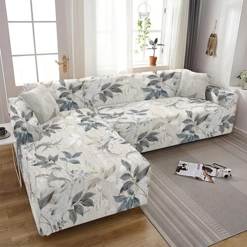 Plant Leaves Pattern Elastic Sofa Cover Light Color Retro Stretch Sofa Covers Living Room Couch Cover Loveseat Sofa Slipcovers