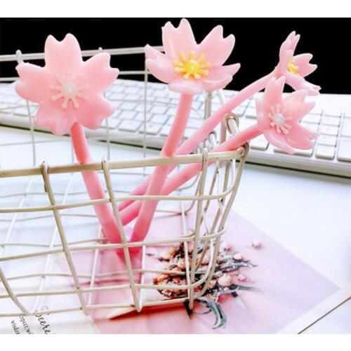 1pcs Cherry Blossoms Gel Pens 0.5mm Cute Pens Novelty Stationery Kawaii Gel Pen Student Signing Pen Kawaii School Supplies