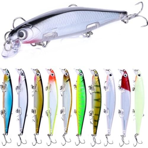 Hengjia 1pcs 11cm 13g Topwater Minnow Lure Diving Artificial Lifelike Wobbler Hard Bait Bass Pike Walleye Fishing Tackle