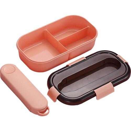 1200ml Lunch Container Set Portable 3-Compartment Bento Box Leakproof Plastic Food Storage Box Universal Microwave Supply