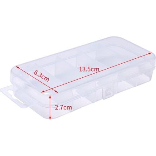 5 Compartments Transparent Mini Fishing Box High Strength Visible Plastic Box Fishing Tackle Box