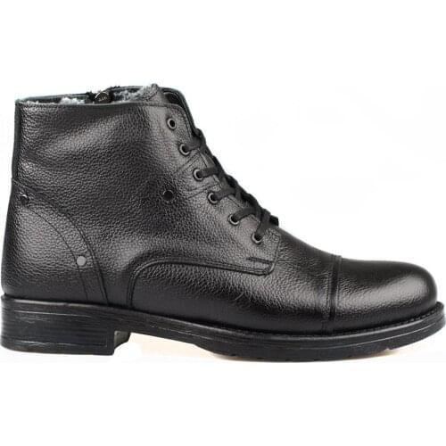 FootCourt- Black Men Boots Mens Winter Shoes Fashion Snow Boots Shoes Winter Sneakers Ankle Men Shoes Winter Lace up boots Warm