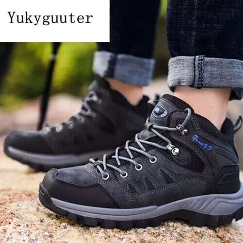 Men Hiking Shoes Outdoor Walking Jogging Trekking Boots Mountain Climbing Sport Male Waterproof Sneakers Athletic Non-slip